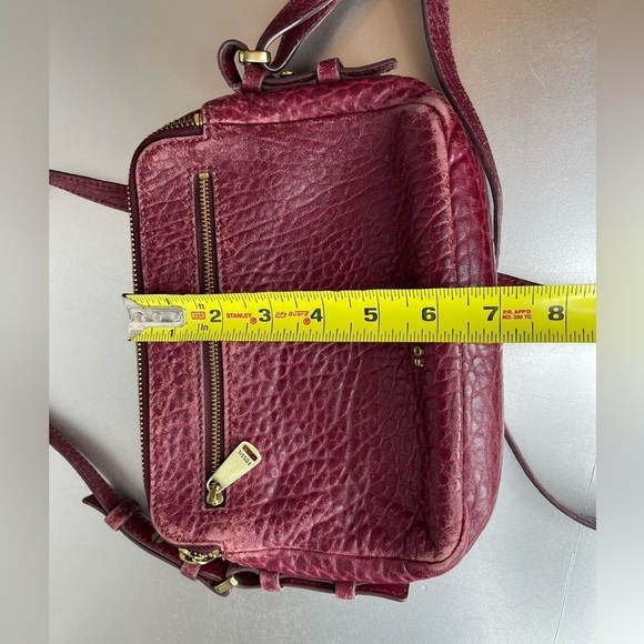 Fossil Piper Toaster Leather Red Crossbody Medium Bag Gold Hardware - Picture 7 of 8